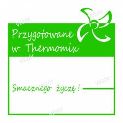 Naklejka, etykieta - Przygotowano w TM - komplet 30 sztuk